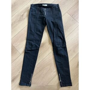 Pierre‎ Balmain Black Zip Detail Skinny Jeans Women's Size 27 Made in Italy